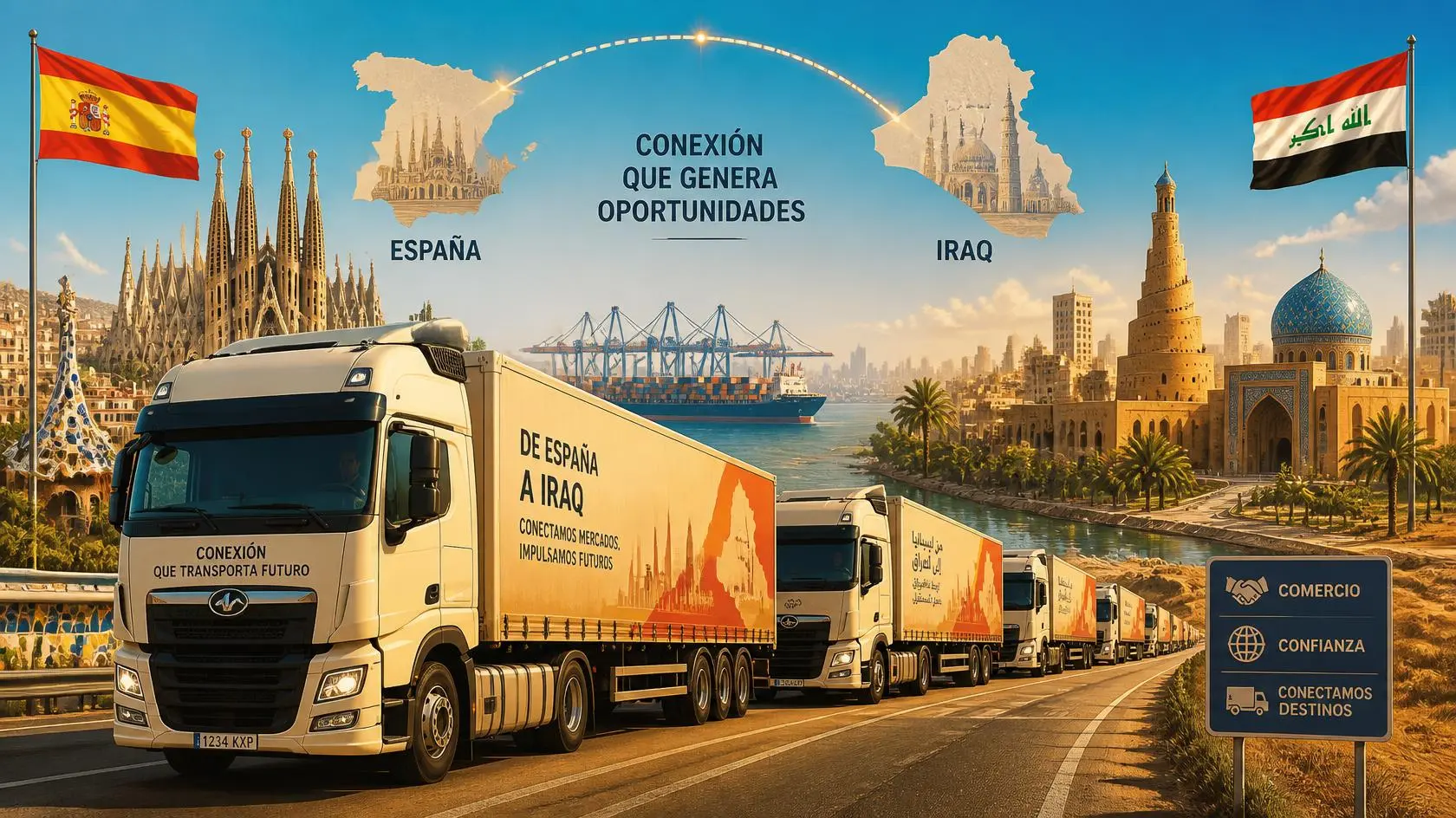 Best Road freight from Spain to Iraq
