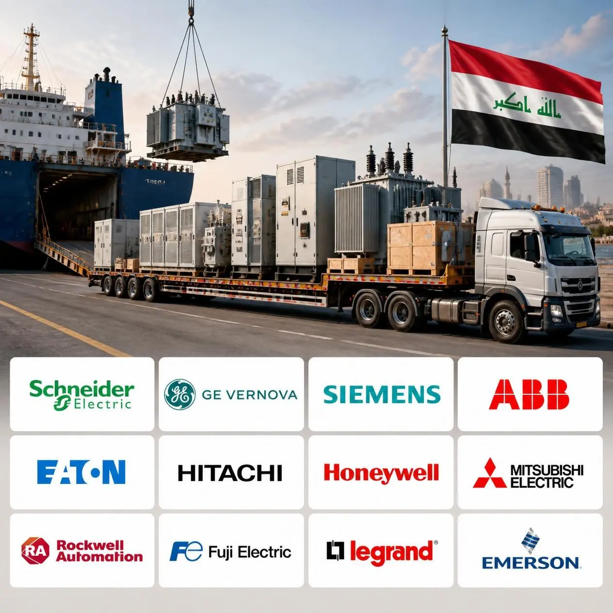 Untitled design - 2026-08-21T204711.143 (1) Industrial Electrical Equipment Logistics & Shipping to Iraq
