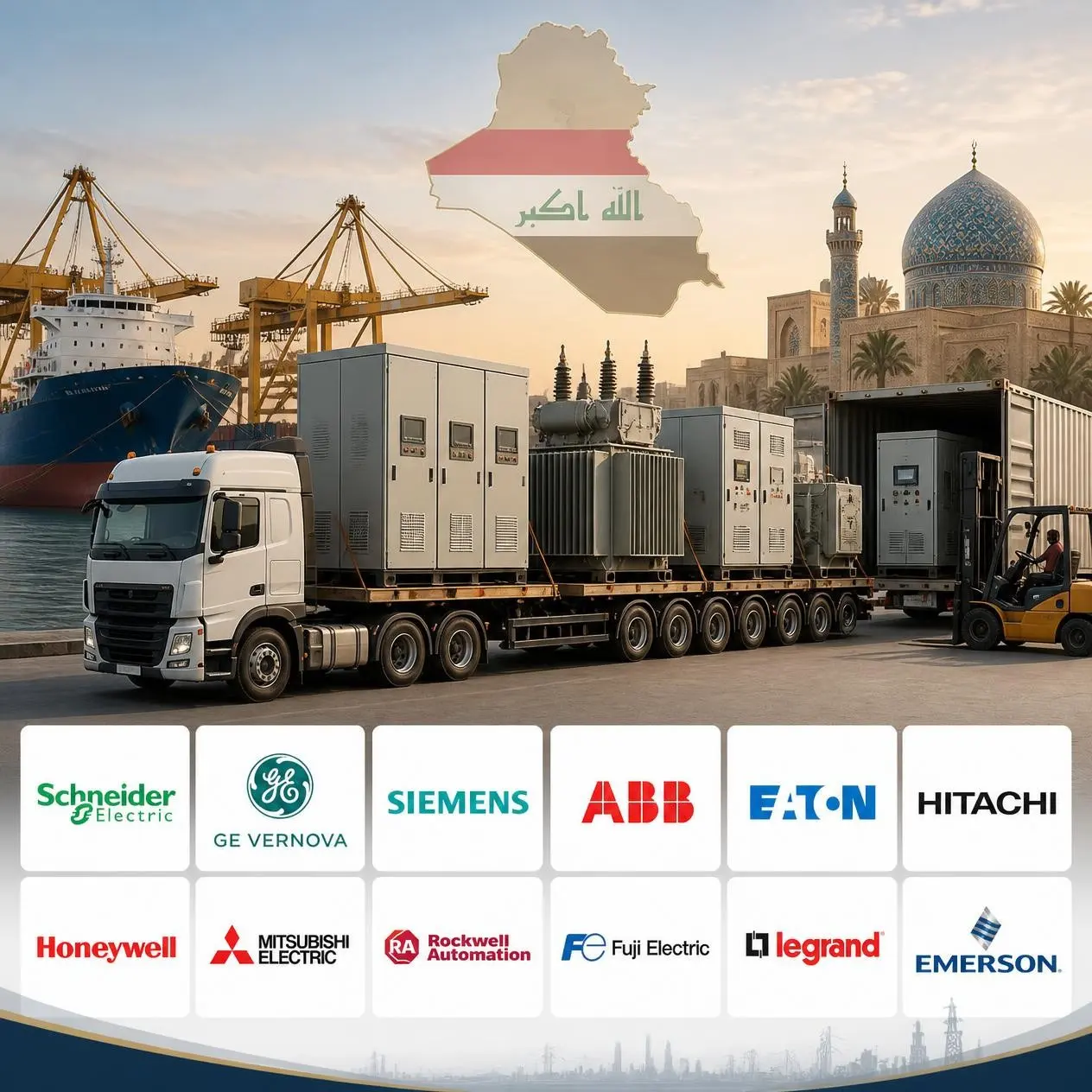 Untitled design - 2026-08-21T205746.913 Industrial Electrical Equipment Logistics & Shipping to Iraq