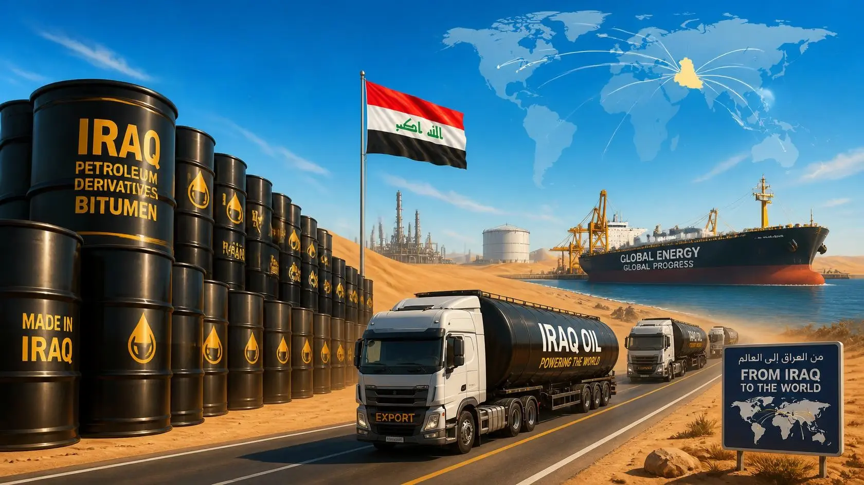 Export Petroleum Derivatives & Bitumen from Iraq to International Markets